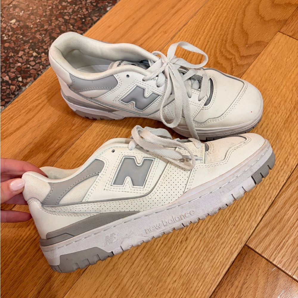 New Balance 550 White and Gray Low-Top Sneakers